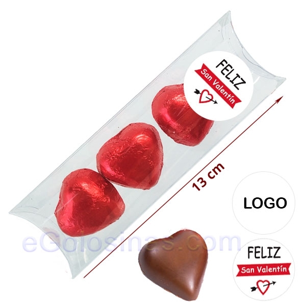 CAJA 3 BOMBONES CORAZON ROJO personalizada CAJA 3 BOMBONES CORAZON ROJO personalizada