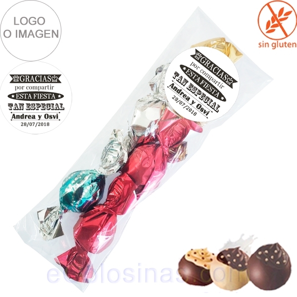 BOLSITA 5 BOMBONES CRUJIENTES personalizados BOLSITA 5 BOMBONES CRUJIENTES personalizados