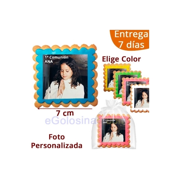 GALLETAS FOTO COMUNION PERSONALIZADA GALLETAS FOTO COMUNION PERSONALIZADA