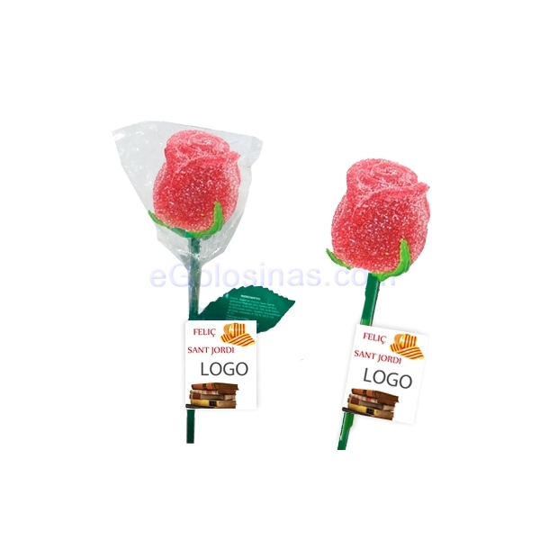 ROSA GELATINA PERSONALIZADA con etiqueta ROSA GELATINA PERSONALIZADA con etiqueta