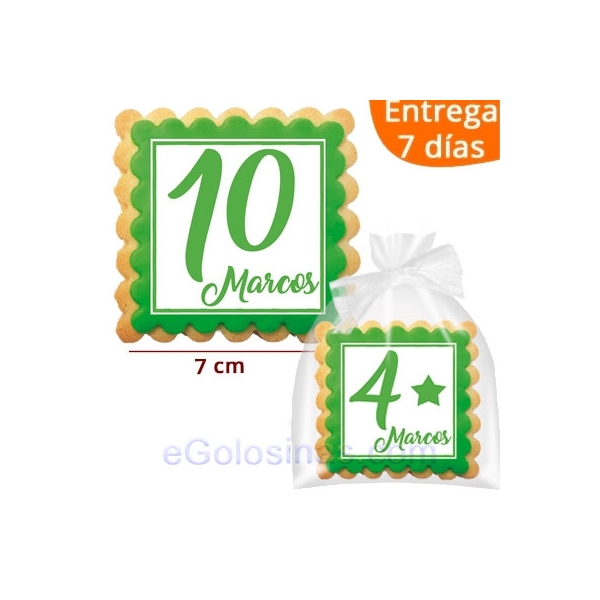 GALLETAS PERSONALIZADAS ANIVERSARIO VERDE GALLETAS PERSONALIZADAS ANIVERSARIO VERDE